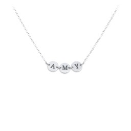 Engravable Initial 3 Disc Pendant in 925 Sterling Silver