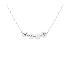 Engravable Initial 4 Disc Pendant – 18K Gold Plated Silver