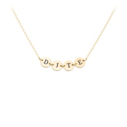 Engravable Initial 4 Disc Pendant in 18K Gold Plated Silver