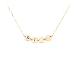 Engravable Initial 4 Disc Pendant in 18K Gold Plated Silver