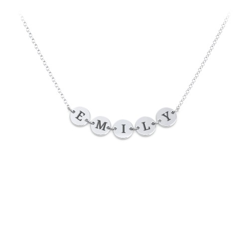 Engravable Initial 5 Disc Pendant – Sterling Silver