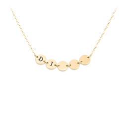 Engravable Initial 5 Disc Pendant in 18K Gold Plated Silver