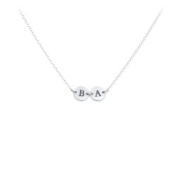 Engravable Initial 2 Disc Sorority Pendant in 925 Sterling Silver