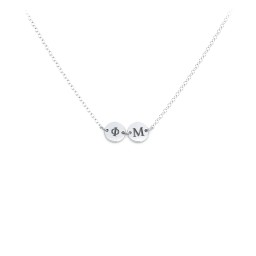 Engravable Initial 2 Disc Sorority Pendant in 925 Sterling Silver