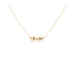 Engravable Initial 2 Disc Sorority Pendant in 10K Solid Yellow Gold