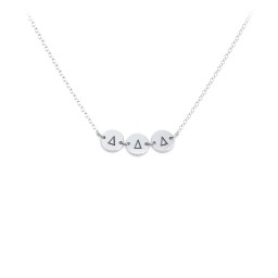 Engravable Initial 3 Disc Sorority Pendant in 925 Sterling Silver