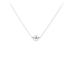 Engravable Initial Disc Pendant in 925 Sterling Silver