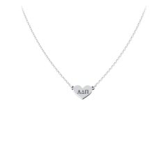 Engravable Heart Charm Sorority Necklace