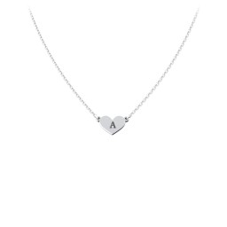 Engravable Heart Charm Necklace in 925 Sterling Silver