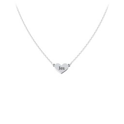 Engravable Heart Charm Necklace in 925 Sterling Silver