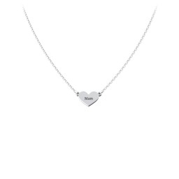 Engravable Heart Charm Necklace in 925 Sterling Silver