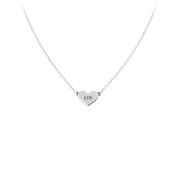 Engravable Heart Charm Necklace in 925 Sterling Silver