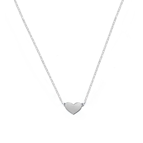 Engravable Heart Charm Necklace – Sterling Silver