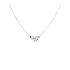 Engravable Heart Charm Necklace – 10K Yellow Gold