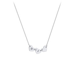 Engravable Initial 3 Heart Necklace