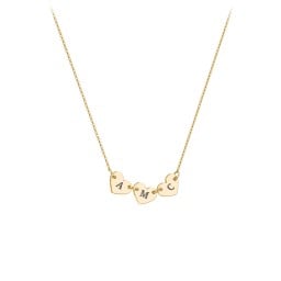 Engravable Initial 3 Heart Necklace