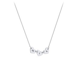 Engravable Initial 3 Heart Necklace