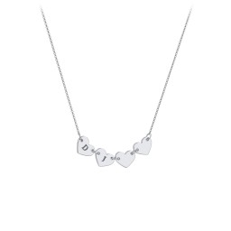 Engravable Initial 4 Heart Necklace