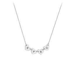 Engravable Initial 4 Heart Necklace