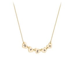 Engravable Initial 5 Heart Necklace