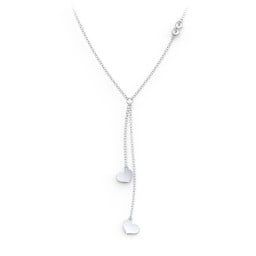 Lariat with Heart Charms and Gemstones