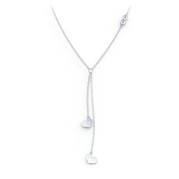 Lariat with Heart Charms and Gemstones