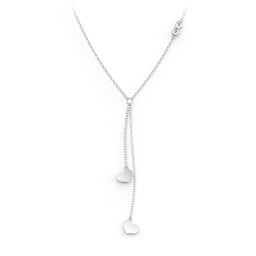 Lariat with Heart Charms and Gemstones