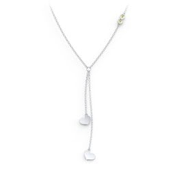 Lariat with Heart Charms and Gemstones