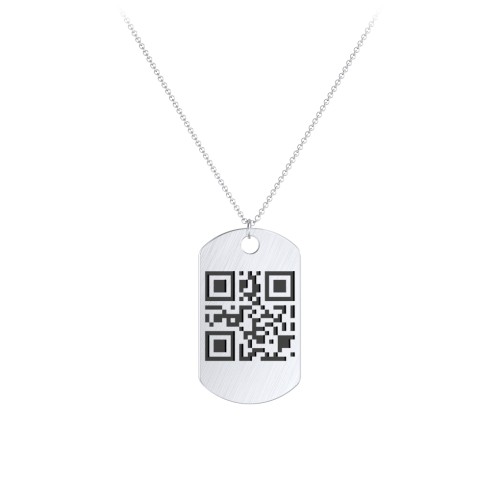 Engravable Dog Tag Necklace with QR Code