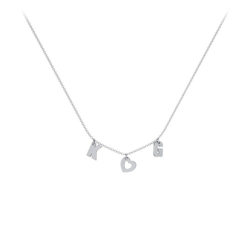 Modern Heart Initial Necklace