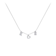 Modern Heart Initial Necklace – Sterling Silver