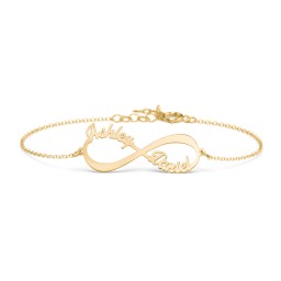 Infinite Love Name Bracelet in 18K Gold Plated Silver
