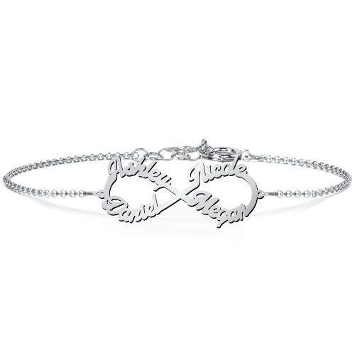Love "4" Infinity Bracelet – Sterling Silver