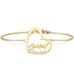 Written With Love Name Bracelet in 18K Gold Plated Silver