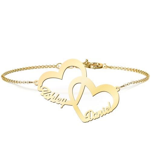 Interlocked in Love Name Bracelet – 18K Gold Plated Silver