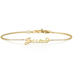 The Flourish Name Bracelet in 10K Solid Yellow Gold