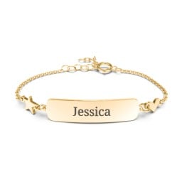 Engravable Baby Bracelet with Heart and Star Charms