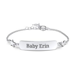 Engravable Baby Bracelet with Heart and Star Charms