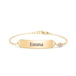 Kids and Baby Engravable Bracelet with Birthstone