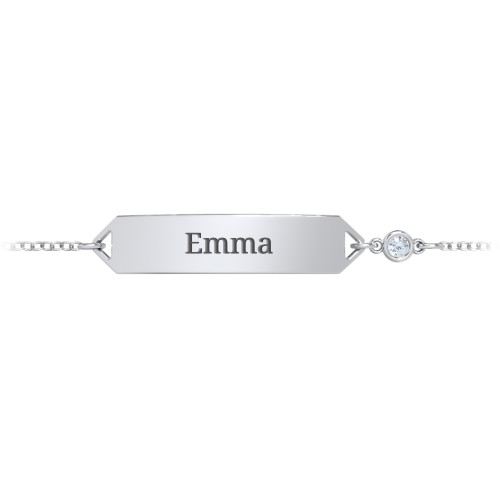 Kids and Baby Engravable Bracelet with Birthstone