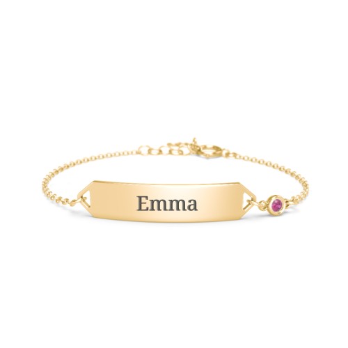 Kids and Baby Engravable Bracelet with Birthstone