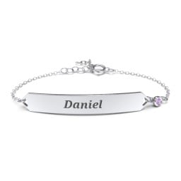 Engravable Classic Bracelet with Birthstone