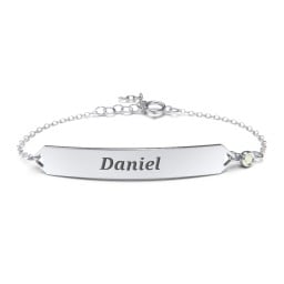 Engravable Classic Bracelet with Birthstone