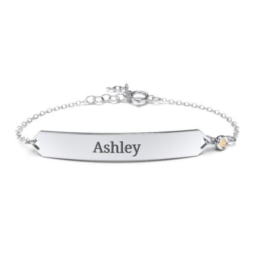 Engravable Classic Bracelet with Birthstone