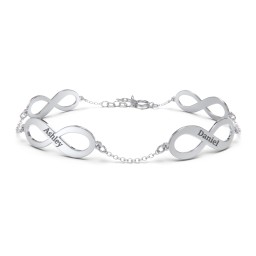 Engravable 4 Infinity Bracelet in 925 Sterling Silver