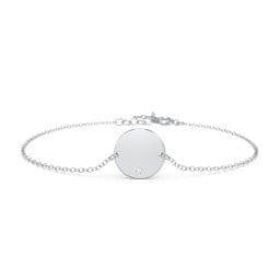 Engravable Disc Sorority Bracelet with Accent Stone
