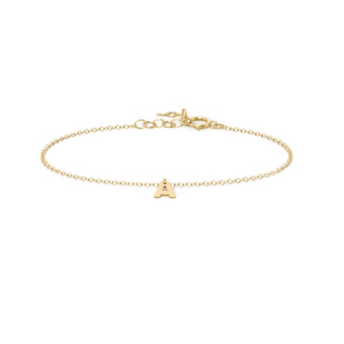Initial Bracelet with 1 Letter - Modern – 18K Gold Plated Silver