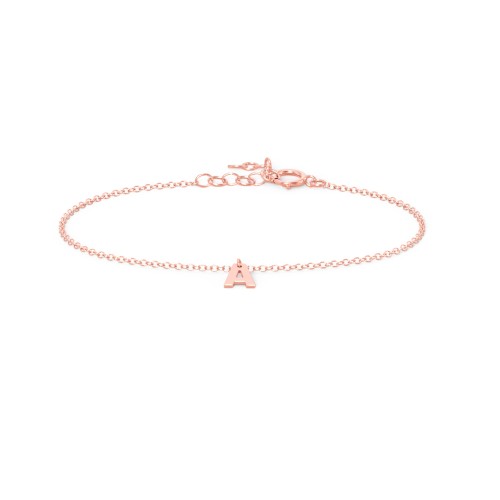 Initial Bracelet with 1 Letter - Modern – 10K Rose Gold