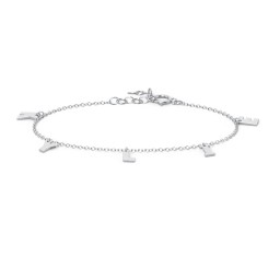 Initial Bracelet with 5 Letters - Modern in 925 Sterling Silver