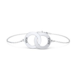 Engravable Interlocking Circles Bracelet in 925 Sterling Silver